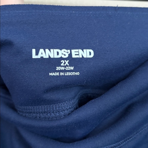 Lands End Plus Size Pull On Activewear Crop Pants Blue Women’s 2X Side Pockets - Picture 3 of 6